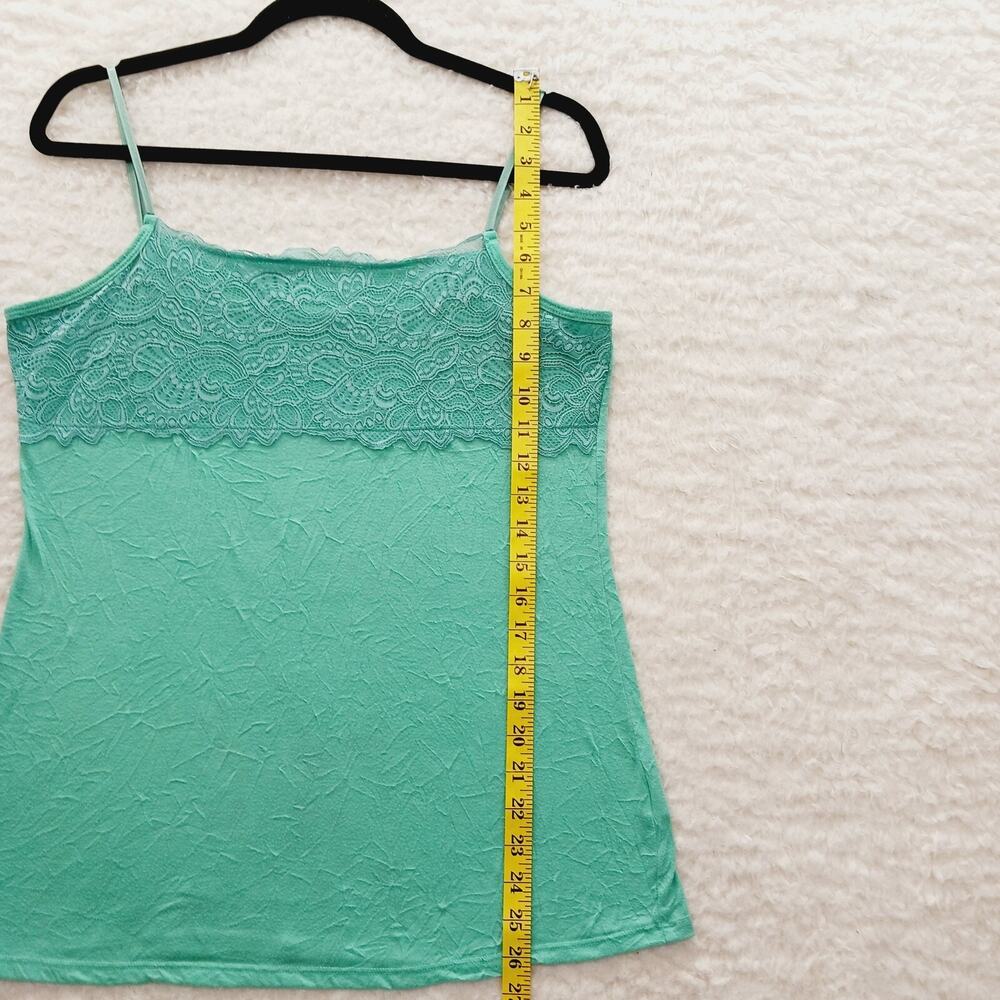 Cami Blouse Top Mint Lace Babydoll Crinkle Fairy Cottagecore Coquette Y2K Size L - Picture 7 of 11